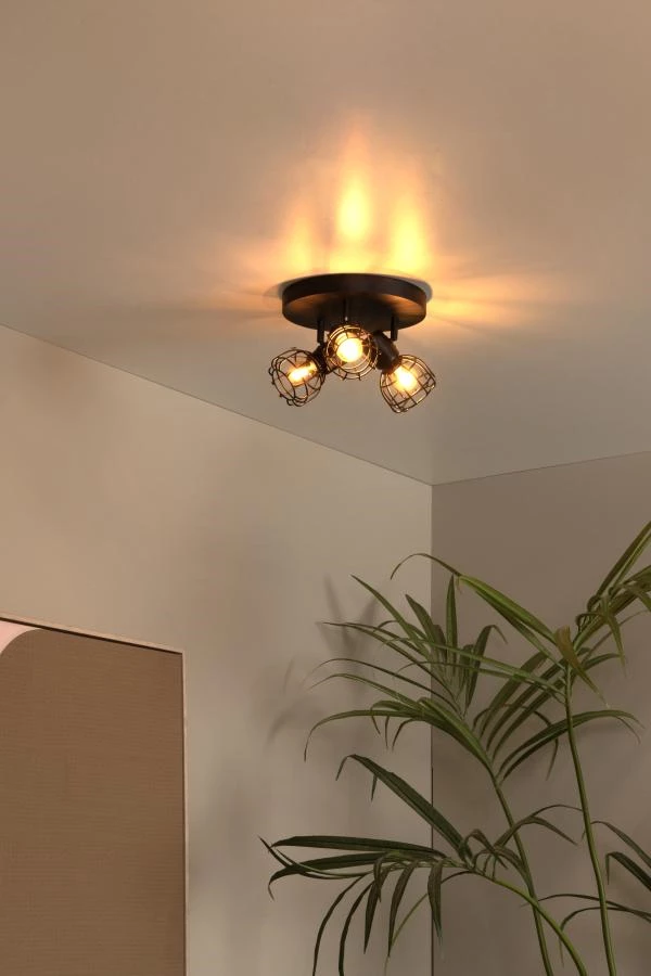 Lucide FILOX - Ceiling spotlight - 2xE14 - Black - ambiance 1